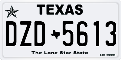 TX license plate DZD5613