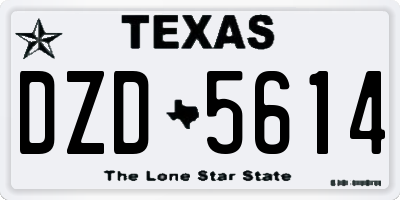 TX license plate DZD5614