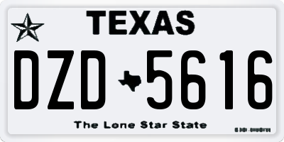 TX license plate DZD5616