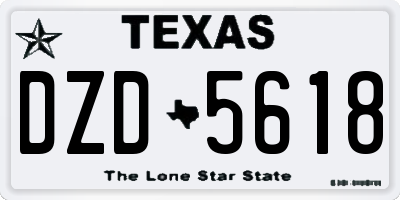 TX license plate DZD5618