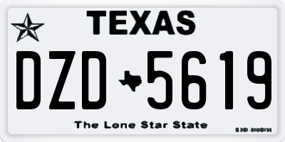 TX license plate DZD5619