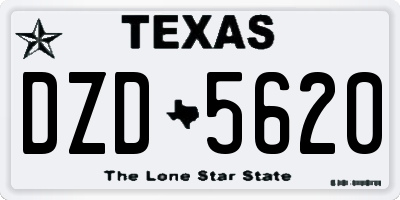 TX license plate DZD5620