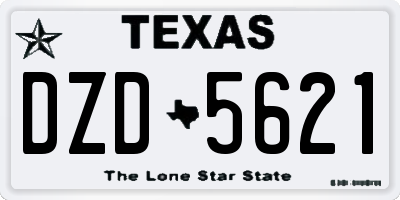 TX license plate DZD5621