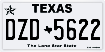 TX license plate DZD5622