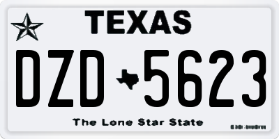 TX license plate DZD5623
