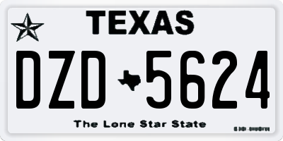 TX license plate DZD5624