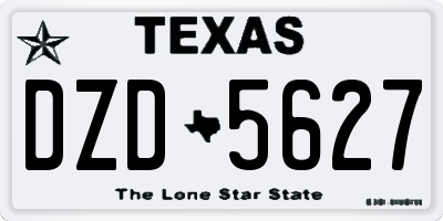 TX license plate DZD5627