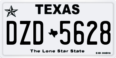 TX license plate DZD5628