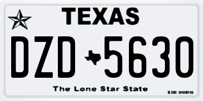 TX license plate DZD5630