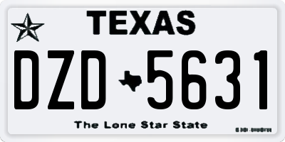 TX license plate DZD5631