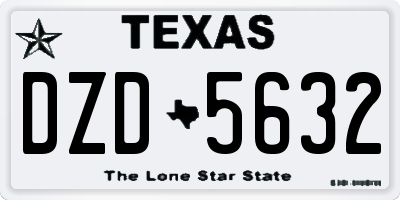 TX license plate DZD5632