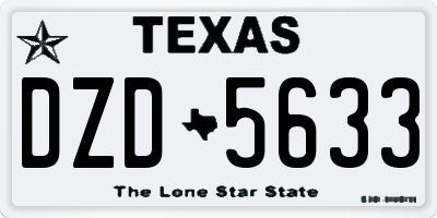 TX license plate DZD5633