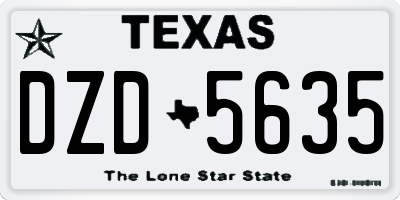 TX license plate DZD5635