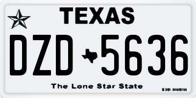 TX license plate DZD5636