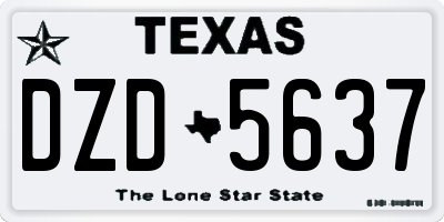 TX license plate DZD5637