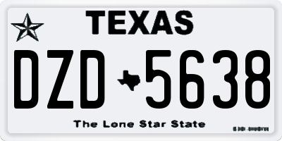 TX license plate DZD5638