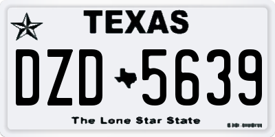 TX license plate DZD5639