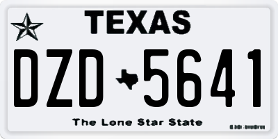 TX license plate DZD5641