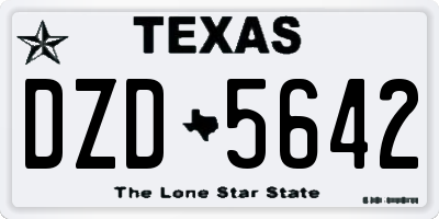 TX license plate DZD5642