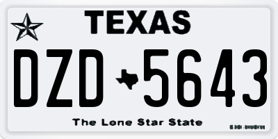 TX license plate DZD5643