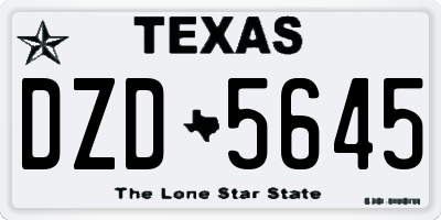 TX license plate DZD5645