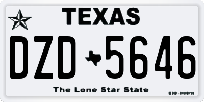 TX license plate DZD5646
