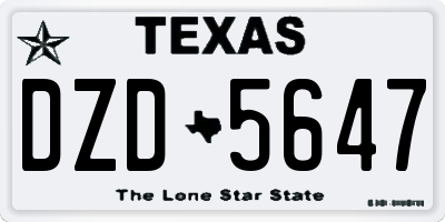 TX license plate DZD5647