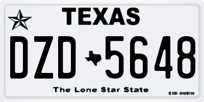 TX license plate DZD5648