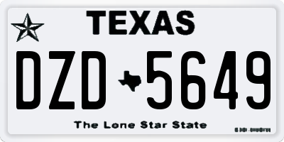 TX license plate DZD5649