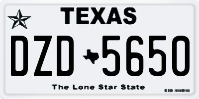 TX license plate DZD5650