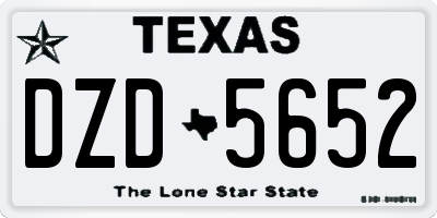 TX license plate DZD5652