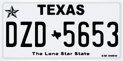 TX license plate DZD5653