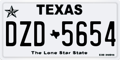 TX license plate DZD5654