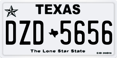 TX license plate DZD5656