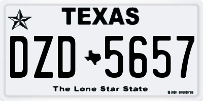 TX license plate DZD5657