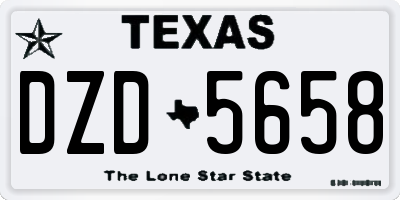 TX license plate DZD5658