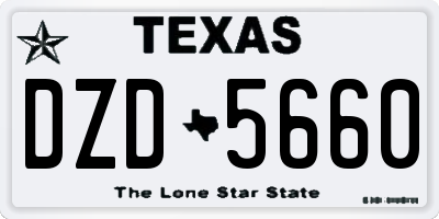 TX license plate DZD5660