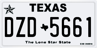 TX license plate DZD5661