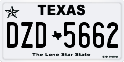 TX license plate DZD5662