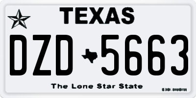TX license plate DZD5663