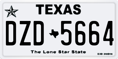 TX license plate DZD5664