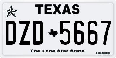 TX license plate DZD5667