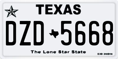 TX license plate DZD5668