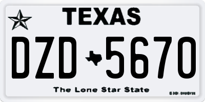 TX license plate DZD5670