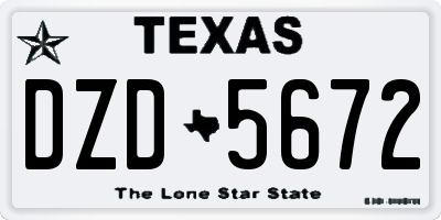 TX license plate DZD5672