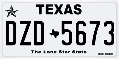 TX license plate DZD5673