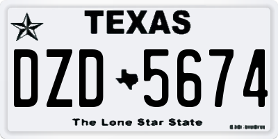 TX license plate DZD5674