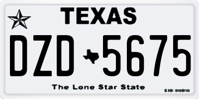 TX license plate DZD5675