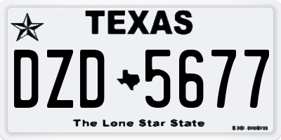 TX license plate DZD5677