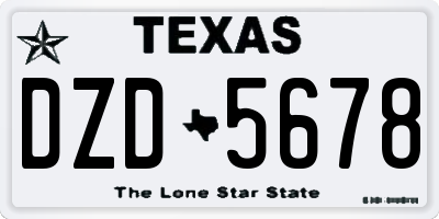 TX license plate DZD5678